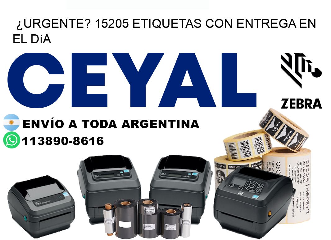 ¿Urgente? 15205 Etiquetas con Entrega en el Día