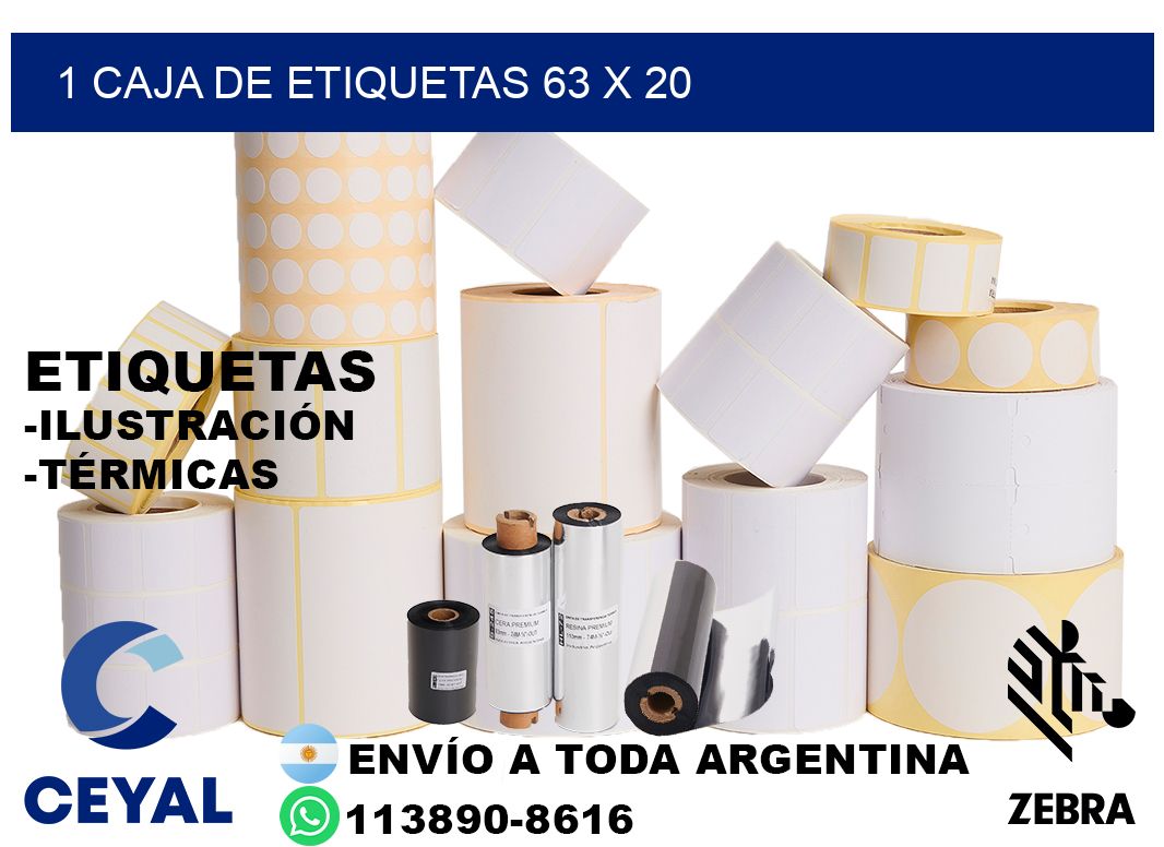 1 caja de etiquetas 63 x 20