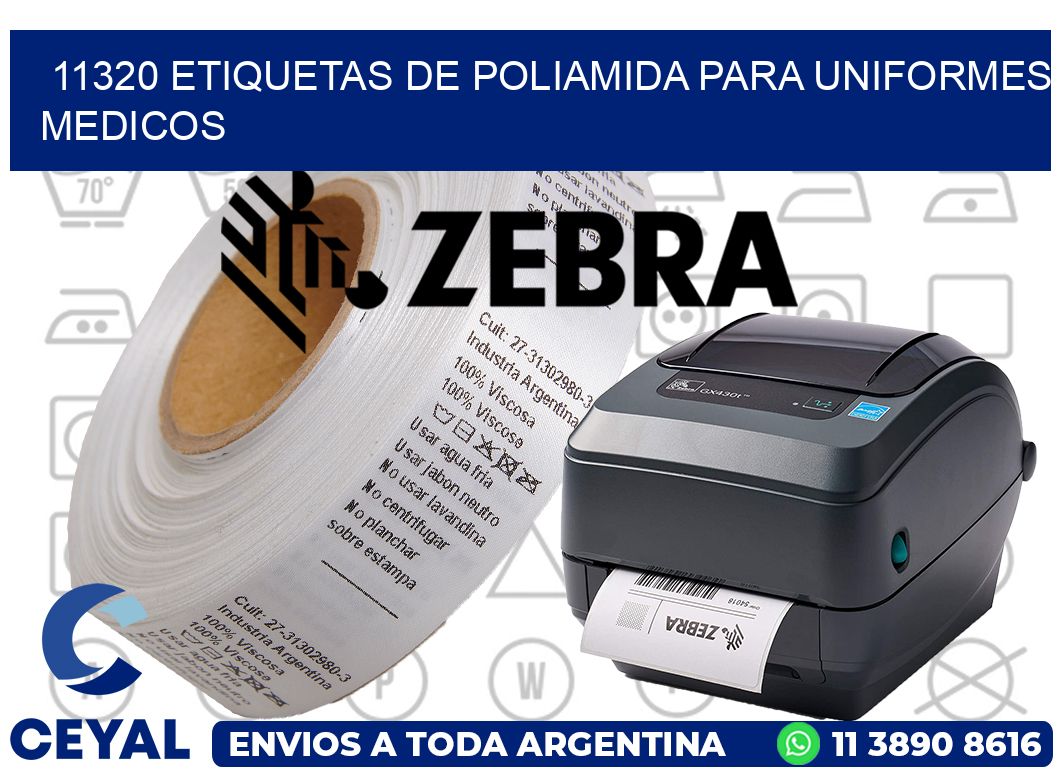 11320 Etiquetas de poliamida para uniformes medicos