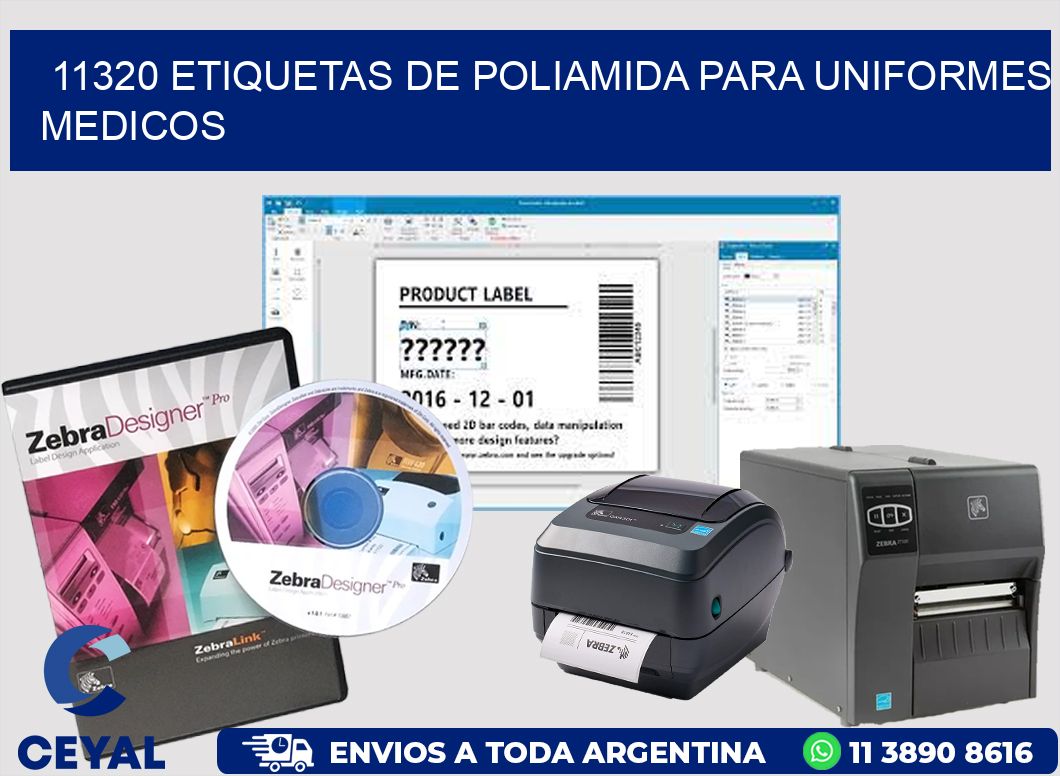 11320 Etiquetas de poliamida para uniformes medicos