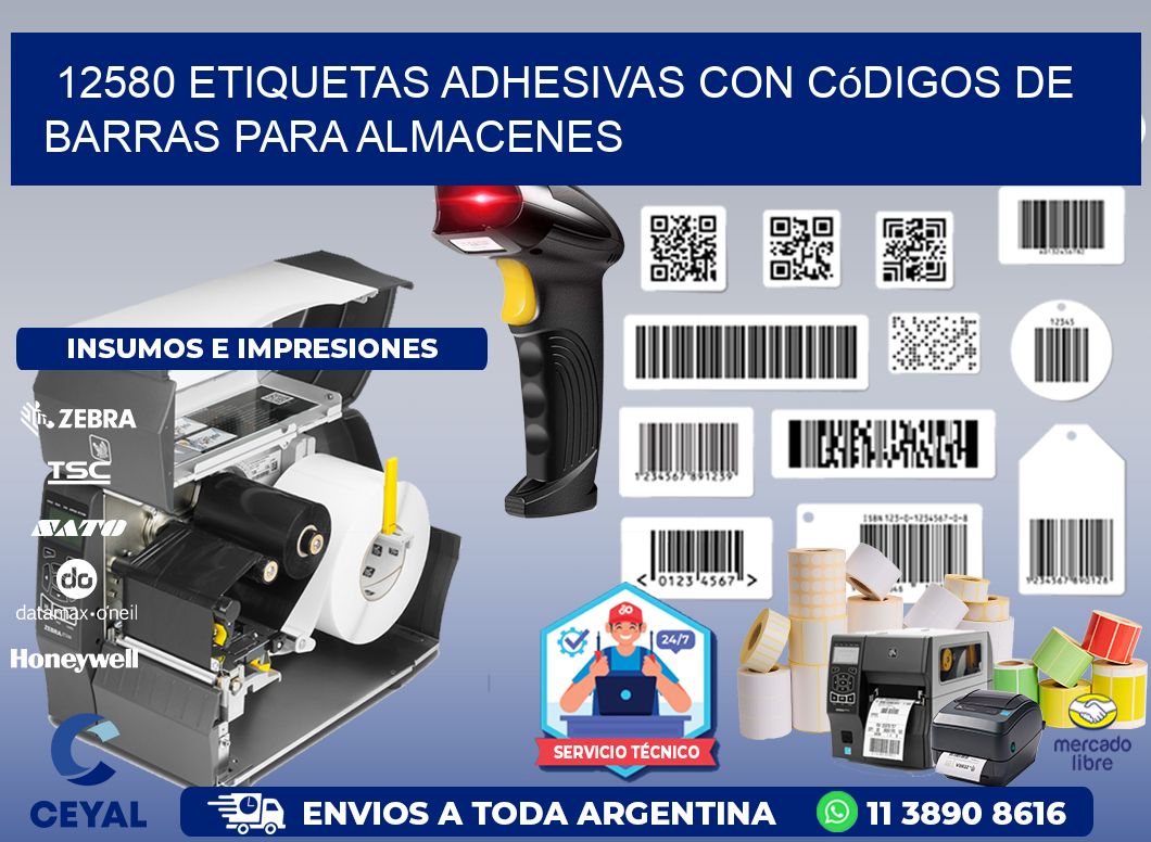 12580 etiquetas adhesivas con códigos de barras para almacenes