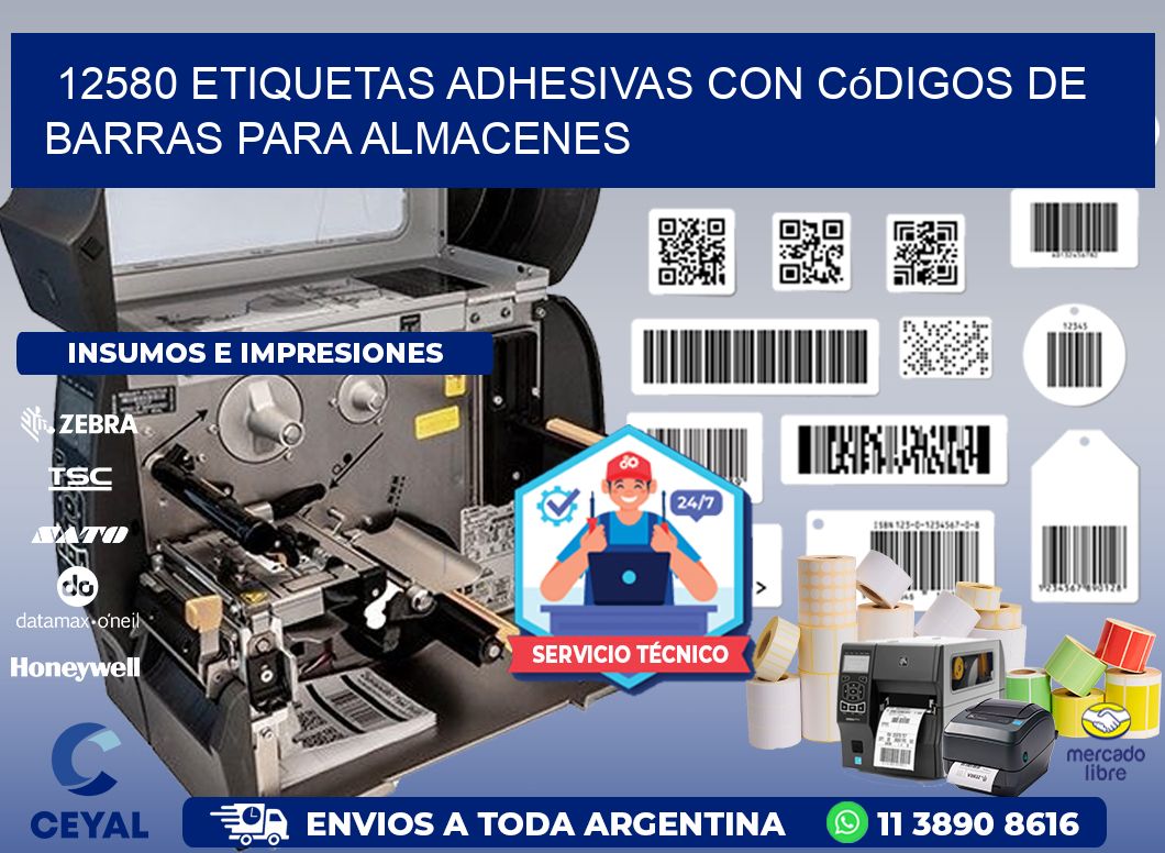12580 etiquetas adhesivas con códigos de barras para almacenes