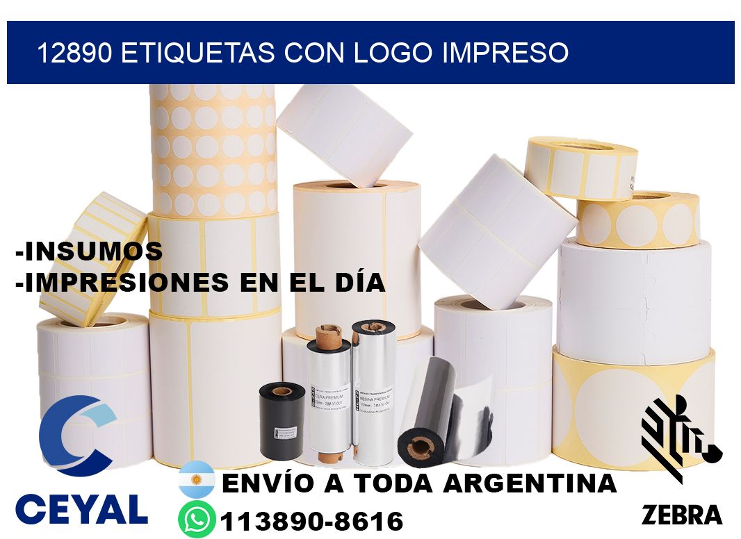 12890 Etiquetas con logo impreso