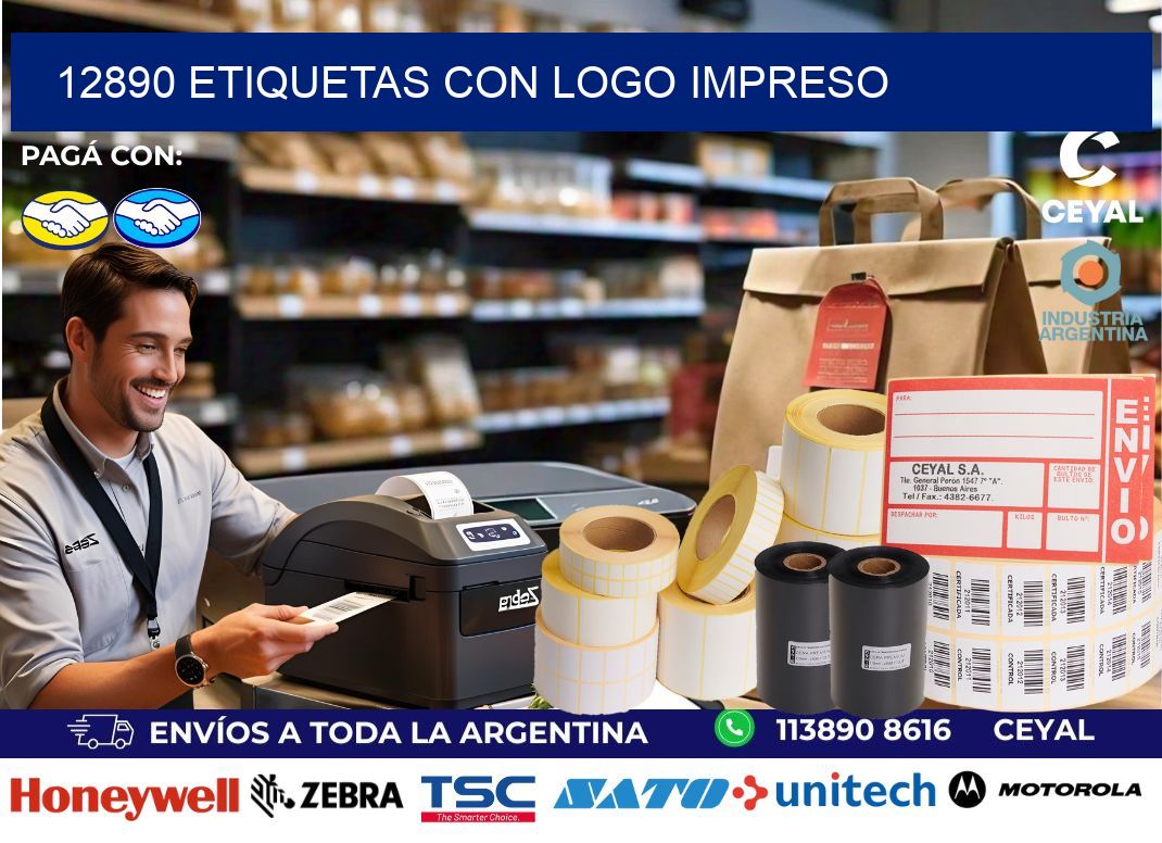 12890 Etiquetas con logo impreso