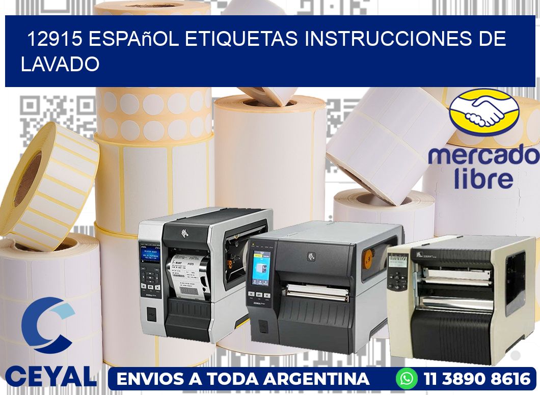 12915 español etiquetas instrucciones de lavado