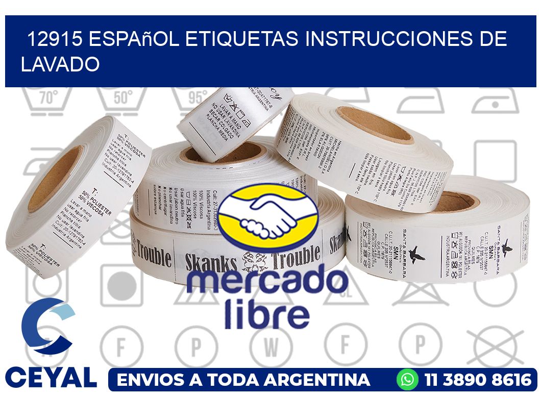 12915 español etiquetas instrucciones de lavado