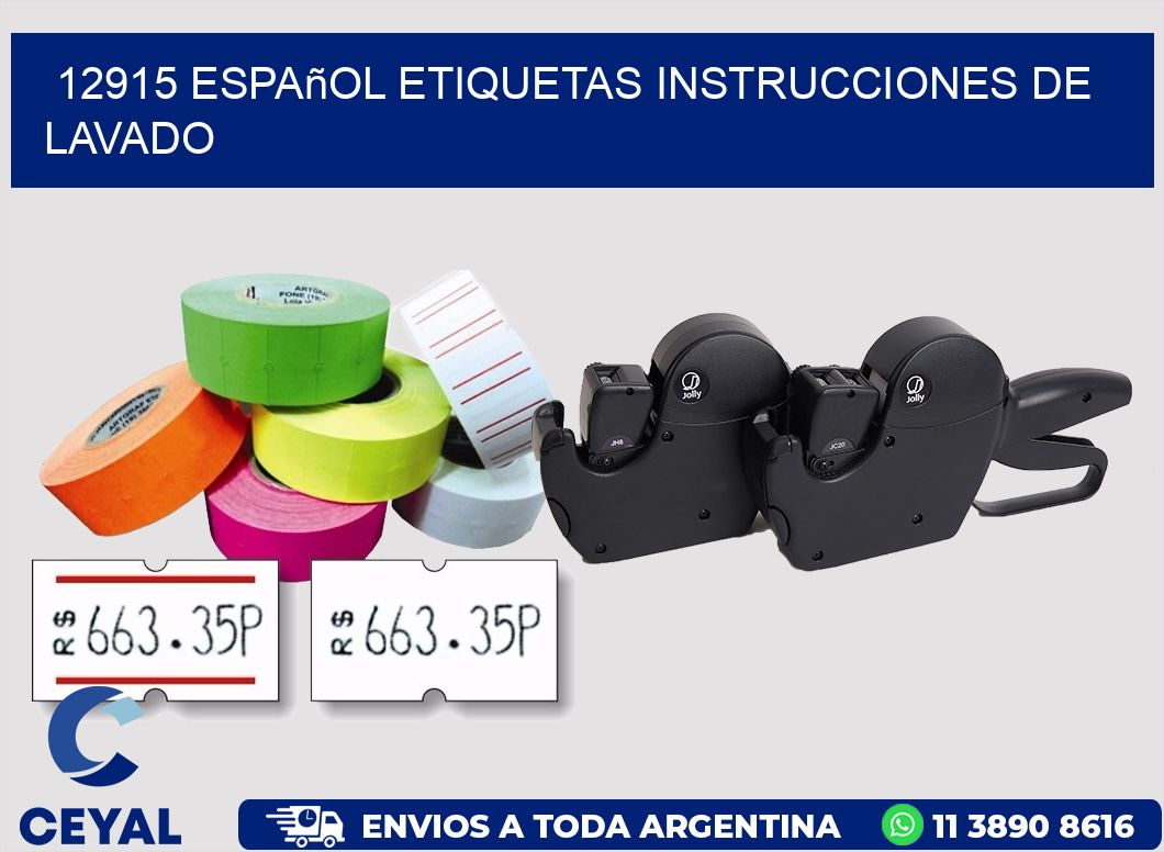 12915 español etiquetas instrucciones de lavado