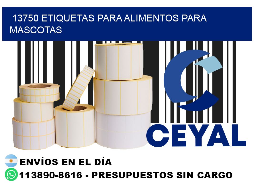 13750 Etiquetas para alimentos para mascotas