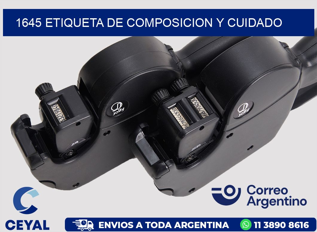 1645 etiqueta de composicion y cuidado