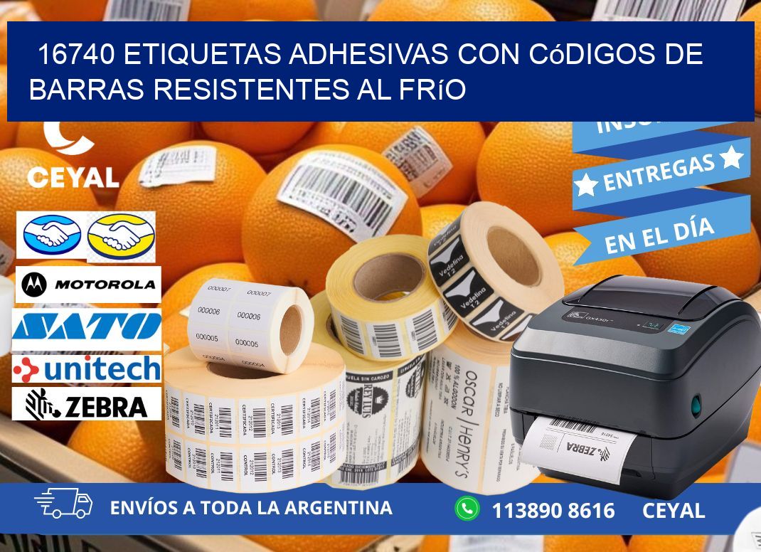 16740 Etiquetas adhesivas con códigos de barras resistentes al frío