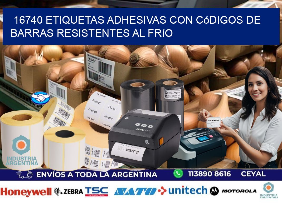 16740 Etiquetas adhesivas con códigos de barras resistentes al frío
