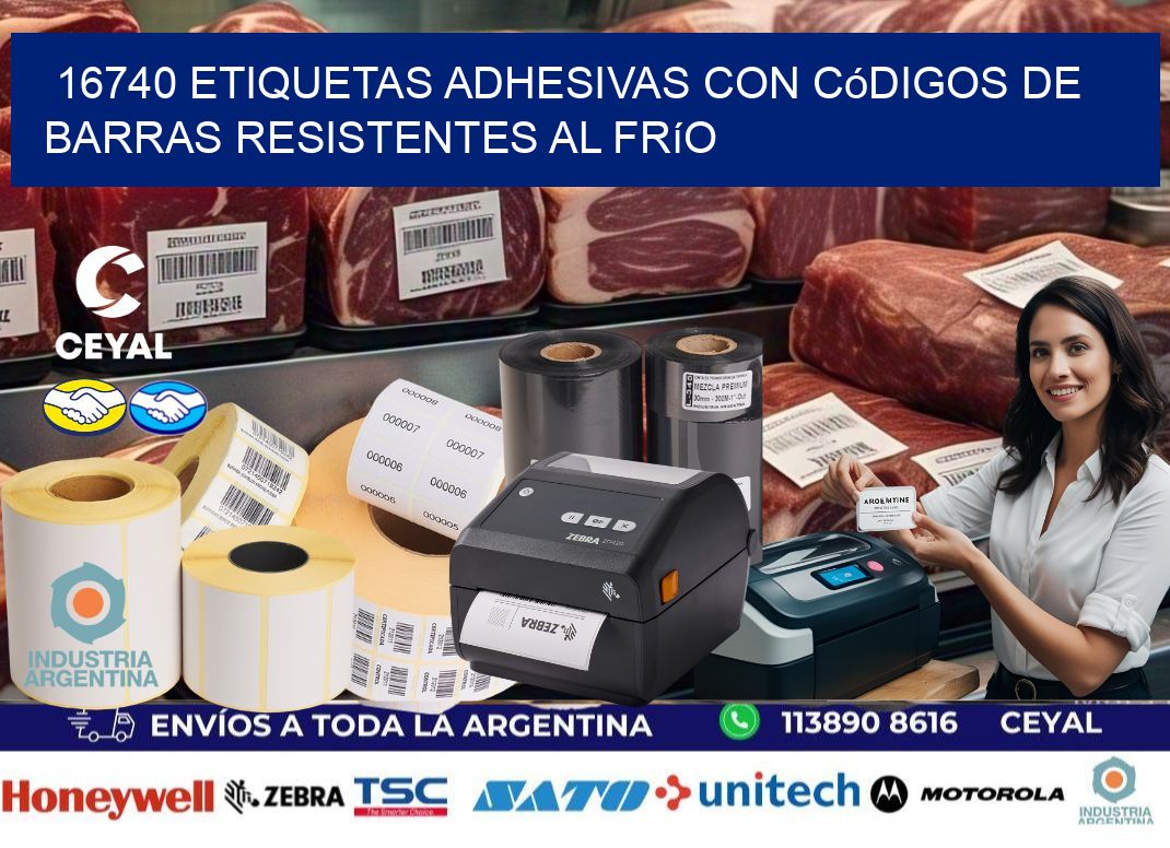 16740 Etiquetas adhesivas con códigos de barras resistentes al frío