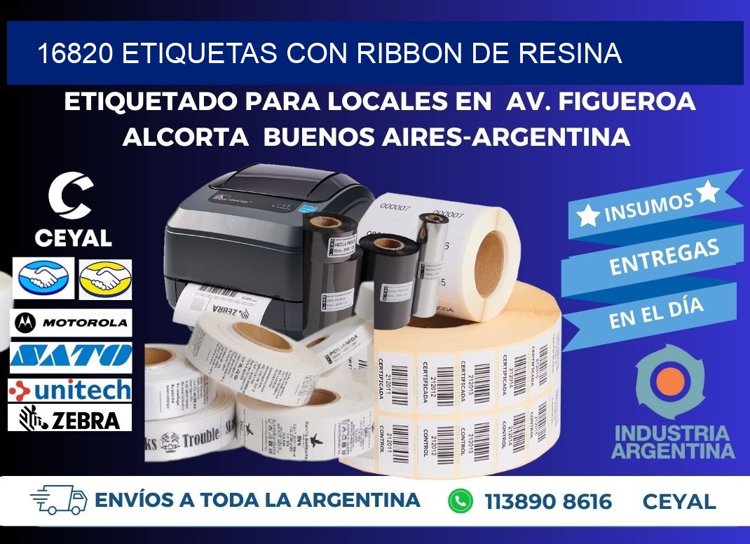 16820 etiquetas con ribbon de resina