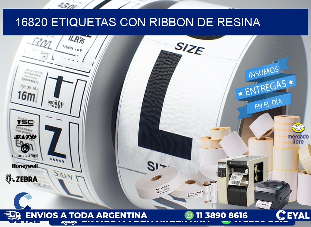 16820 etiquetas con ribbon de resina