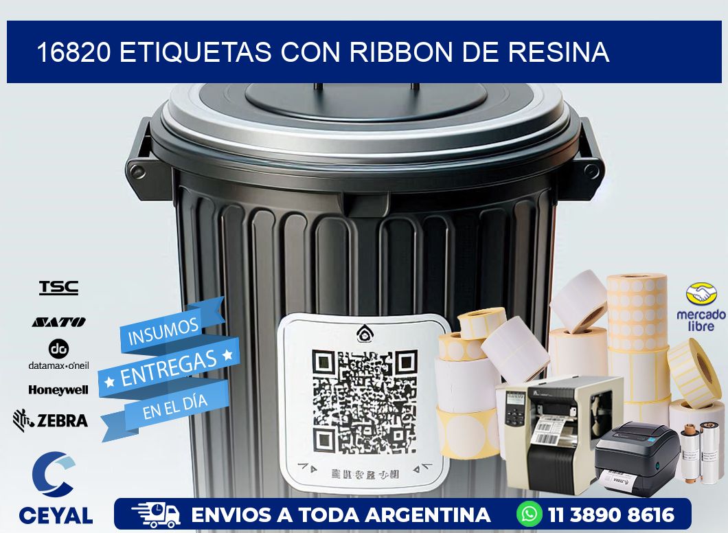 16820 etiquetas con ribbon de resina