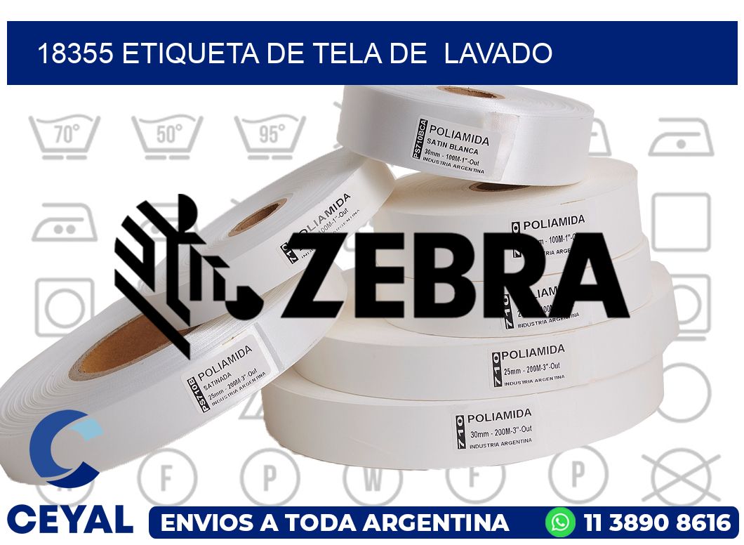 18355 etiqueta de tela de lavado
