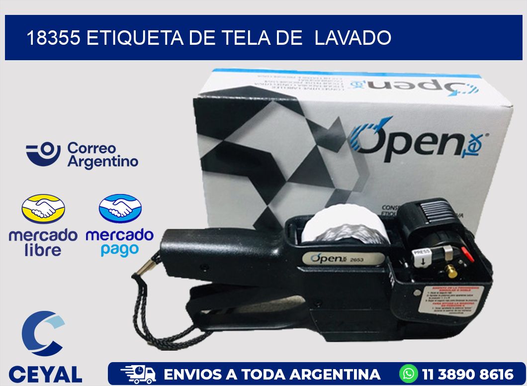18355 etiqueta de tela de lavado