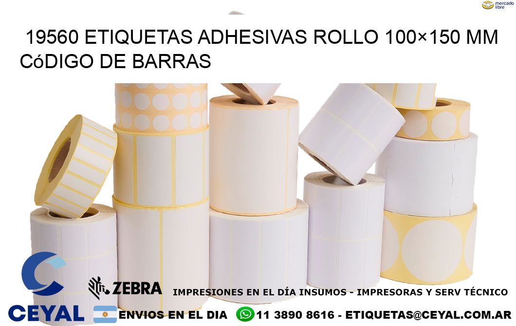 19560 etiquetas adhesivas rollo 100×150 mm código de barras