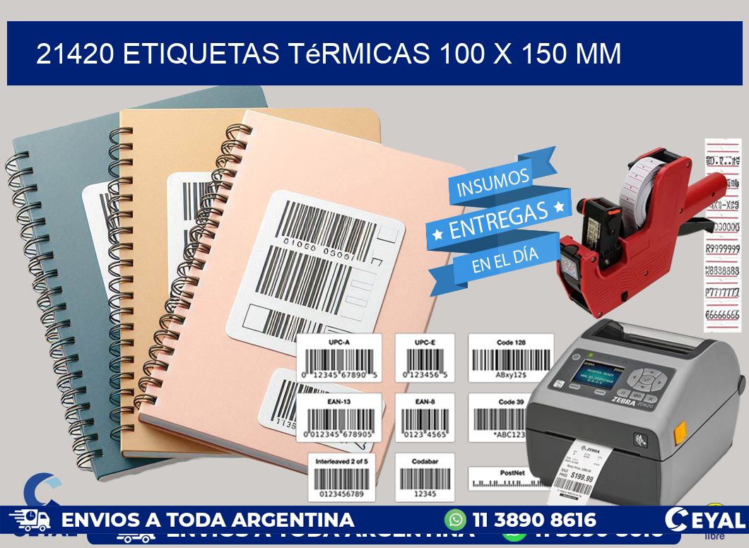 21420 Etiquetas Térmicas 100 X 150 Mm