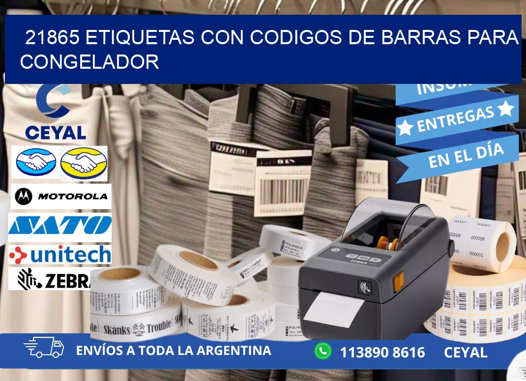 21865 Etiquetas con codigos de barras para congelador