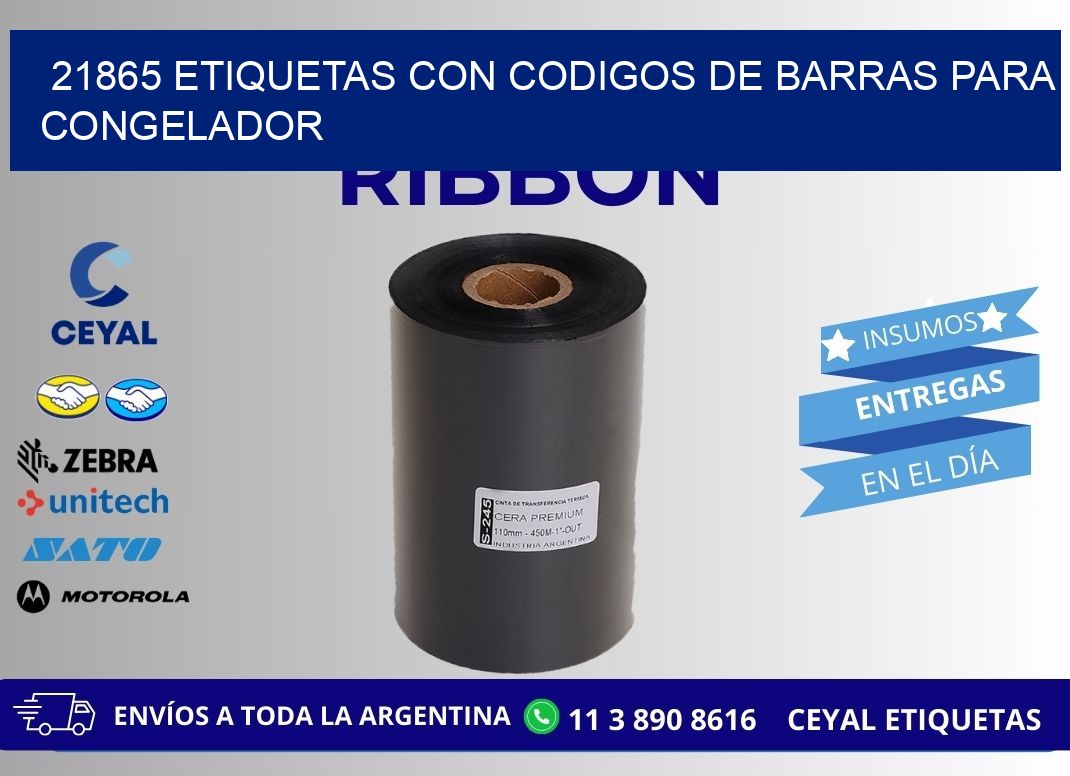 21865 Etiquetas con codigos de barras para congelador