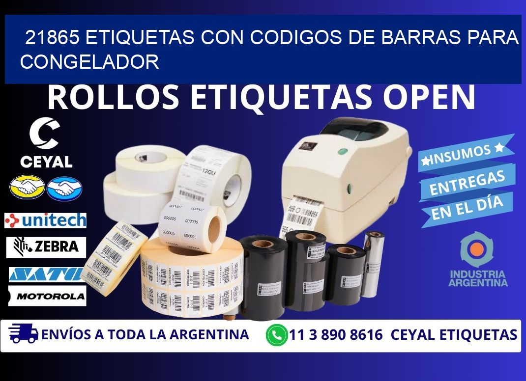 21865 Etiquetas con codigos de barras para congelador
