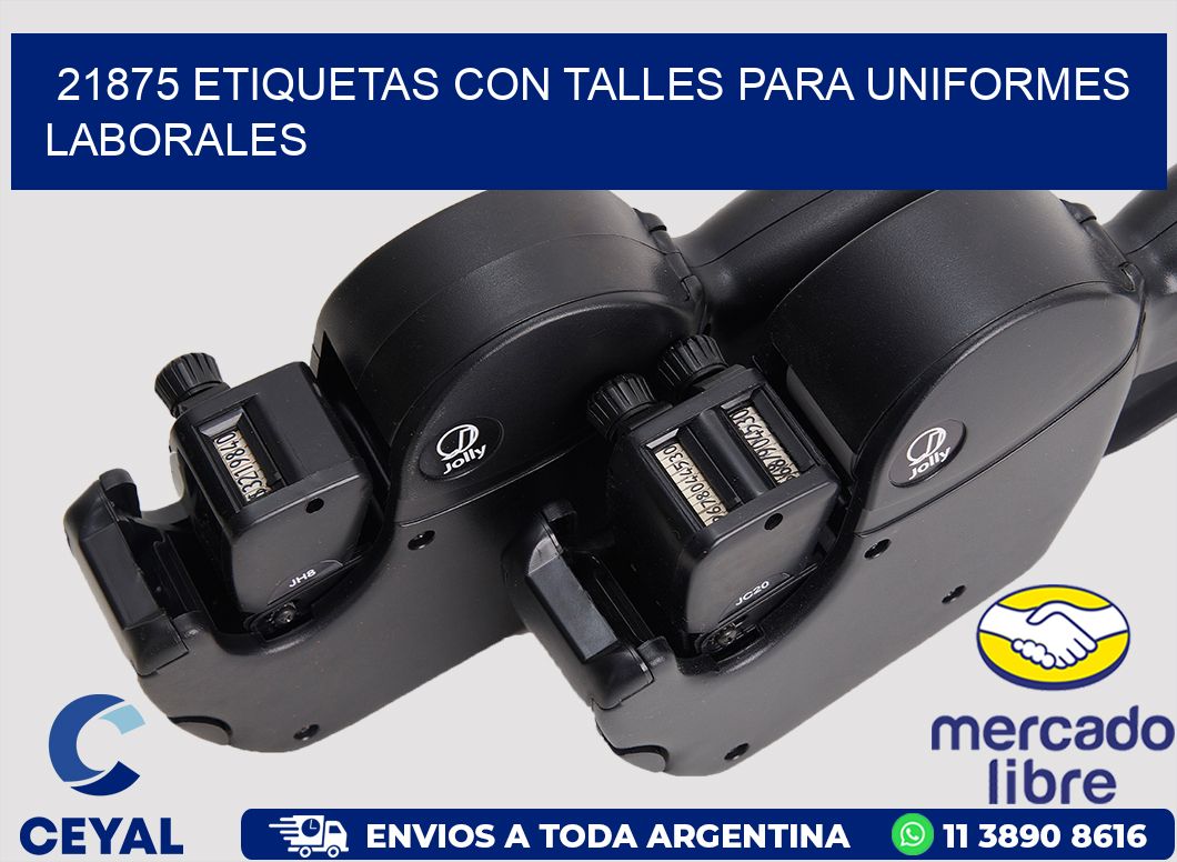 21875 etiquetas con talles para uniformes laborales