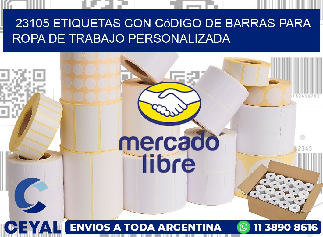 23105 Etiquetas con código de barras para ropa de trabajo personalizada