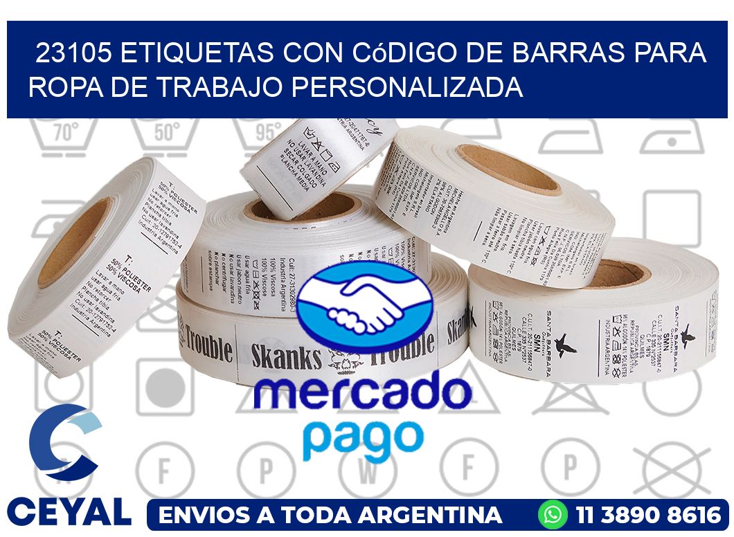 23105 Etiquetas con código de barras para ropa de trabajo personalizada