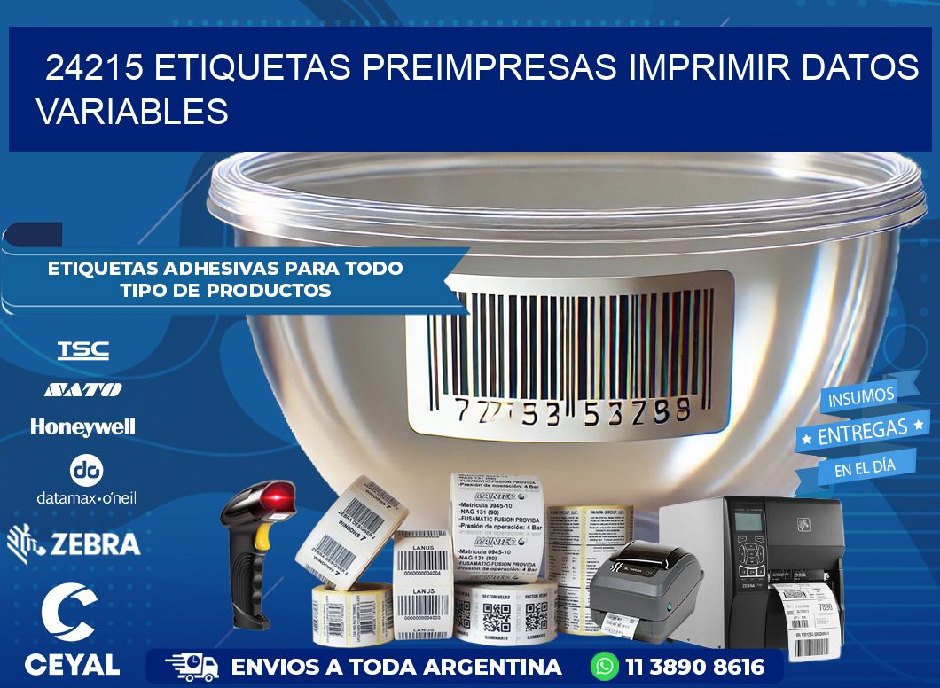 24215 Etiquetas preimpresas imprimir datos variables
