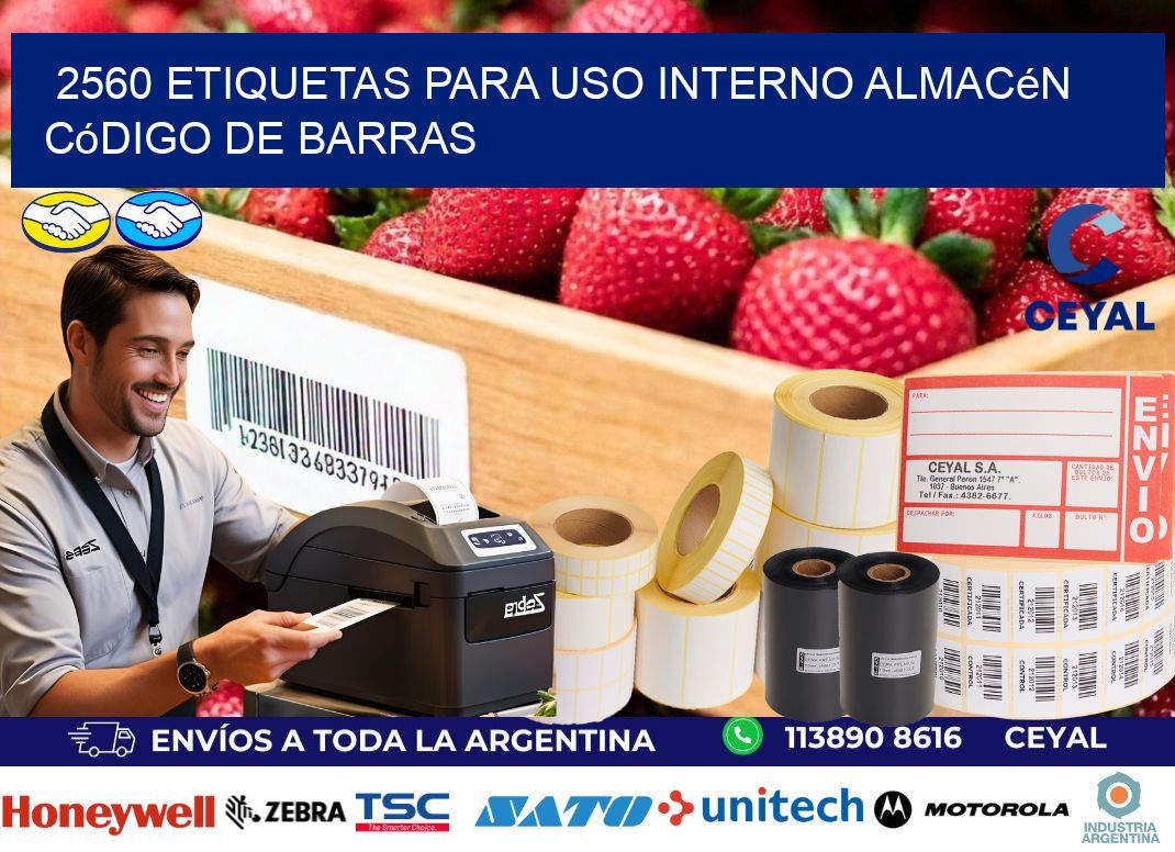 2560 etiquetas para uso interno almacén código de barras