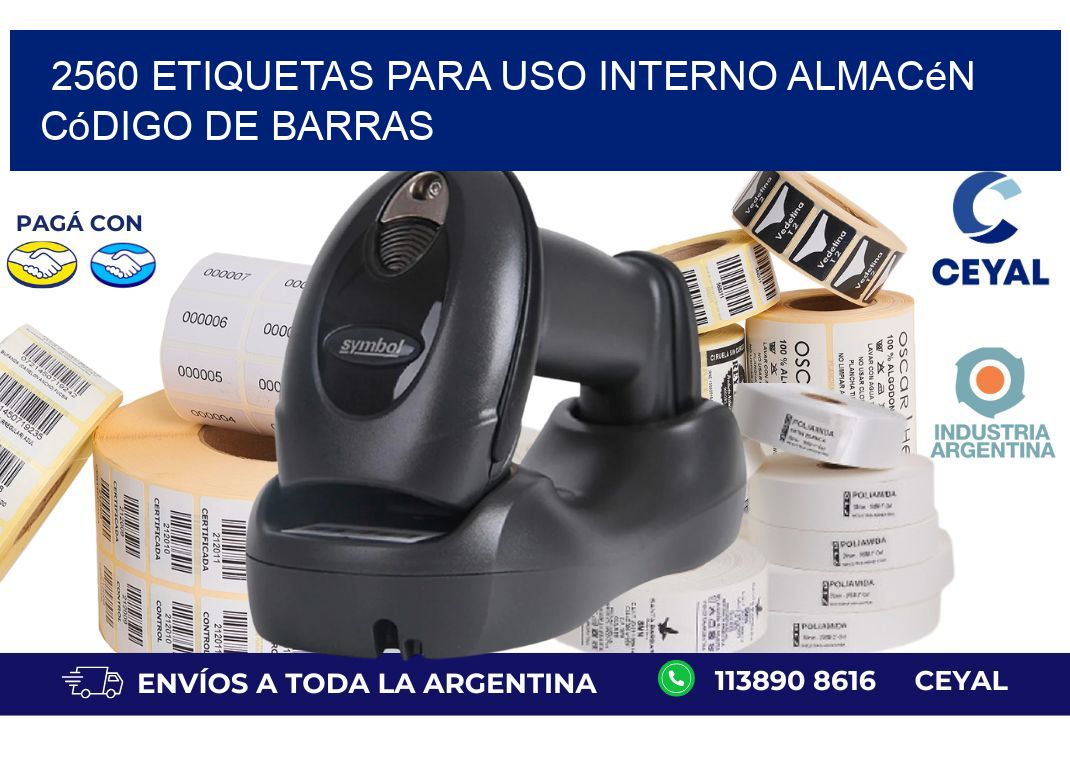 2560 etiquetas para uso interno almacén código de barras