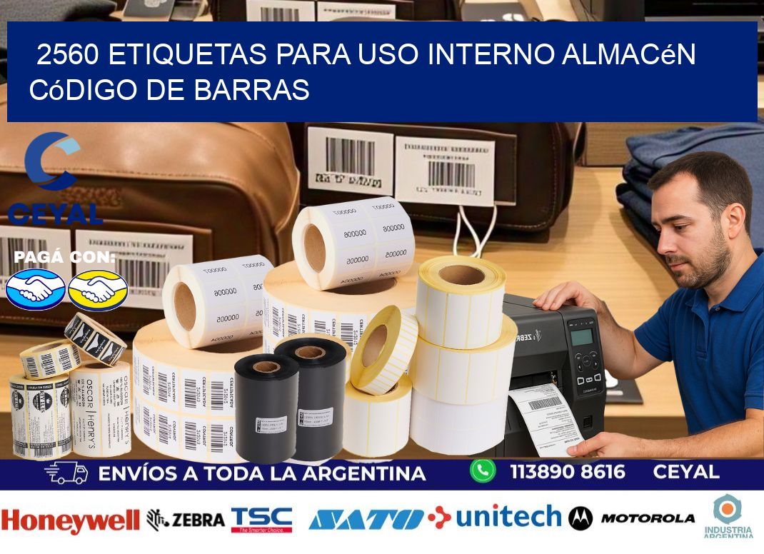 2560 etiquetas para uso interno almacén código de barras