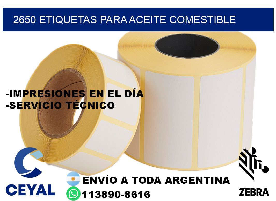 2650 Etiquetas para aceite comestible