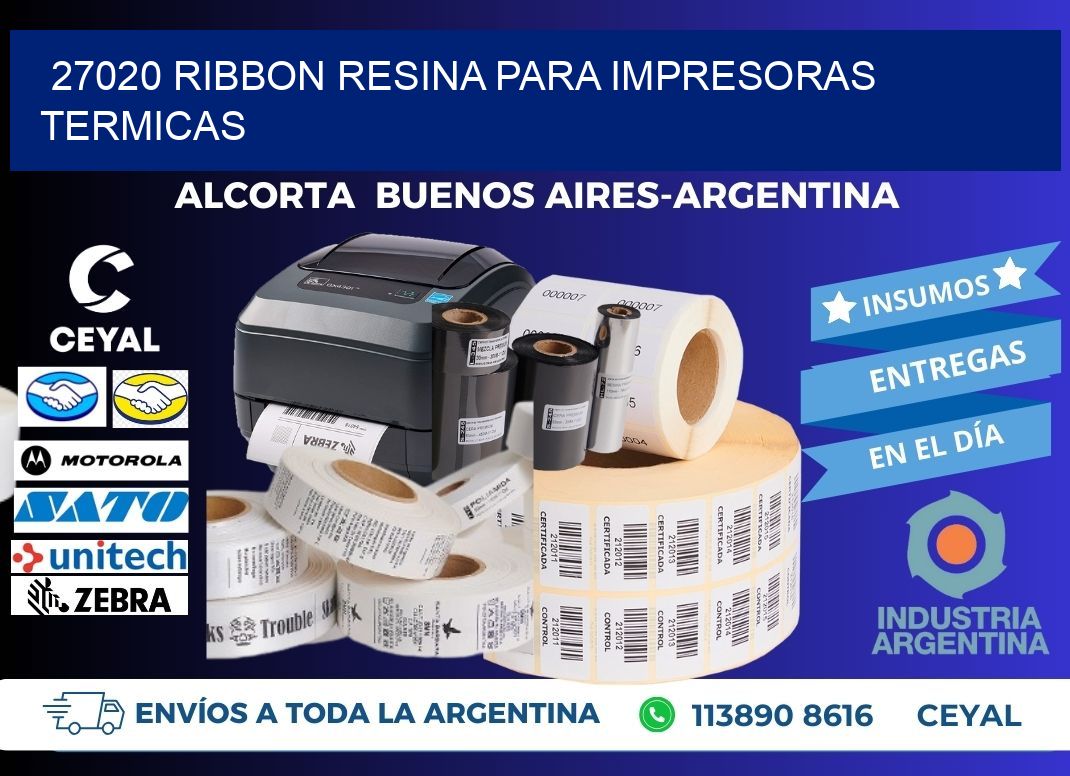 27020 ribbon resina para impresoras termicas