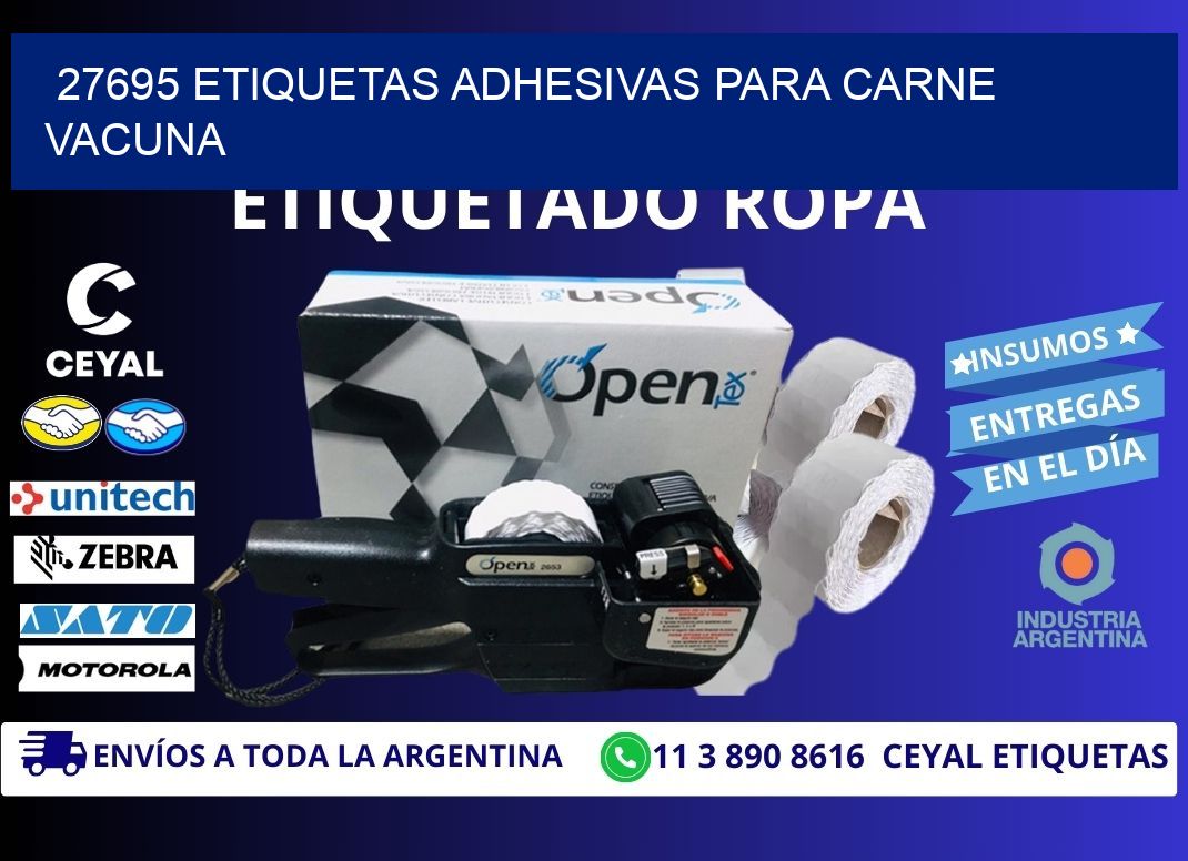 27695 etiquetas adhesivas para carne vacuna