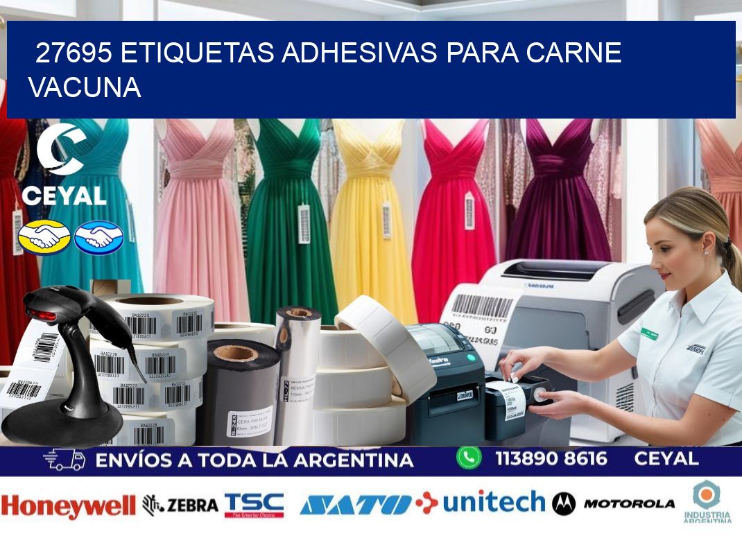 27695 etiquetas adhesivas para carne vacuna