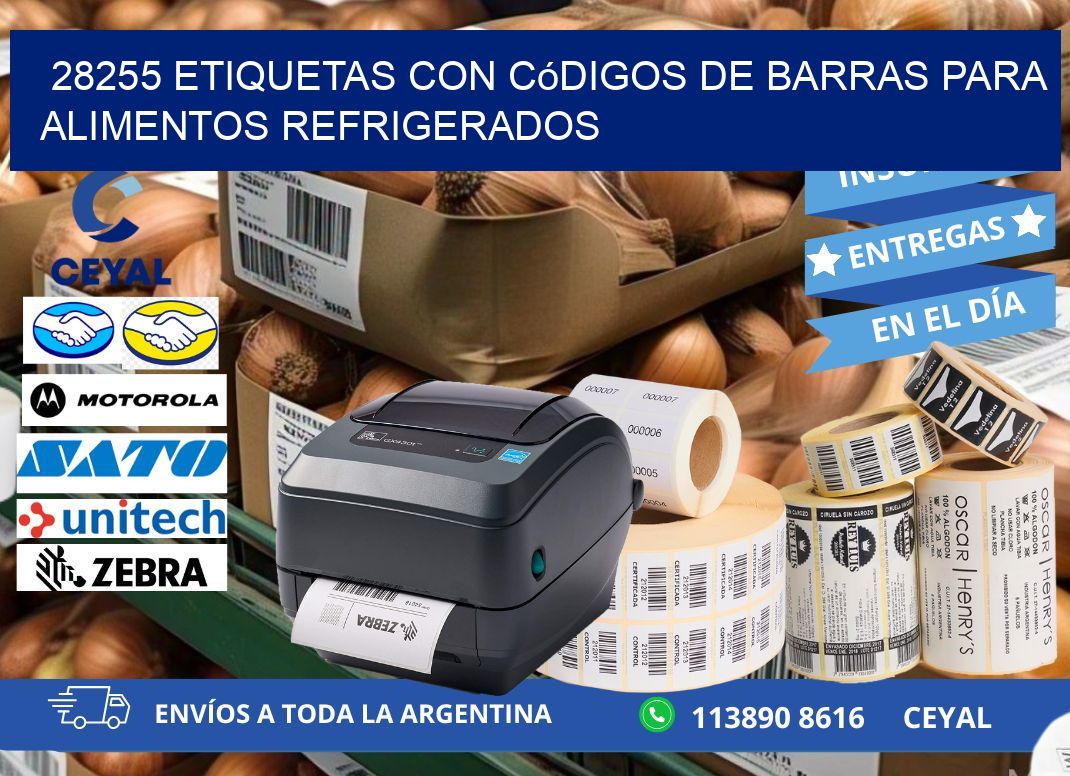 28255 Etiquetas con códigos de barras para alimentos refrigerados