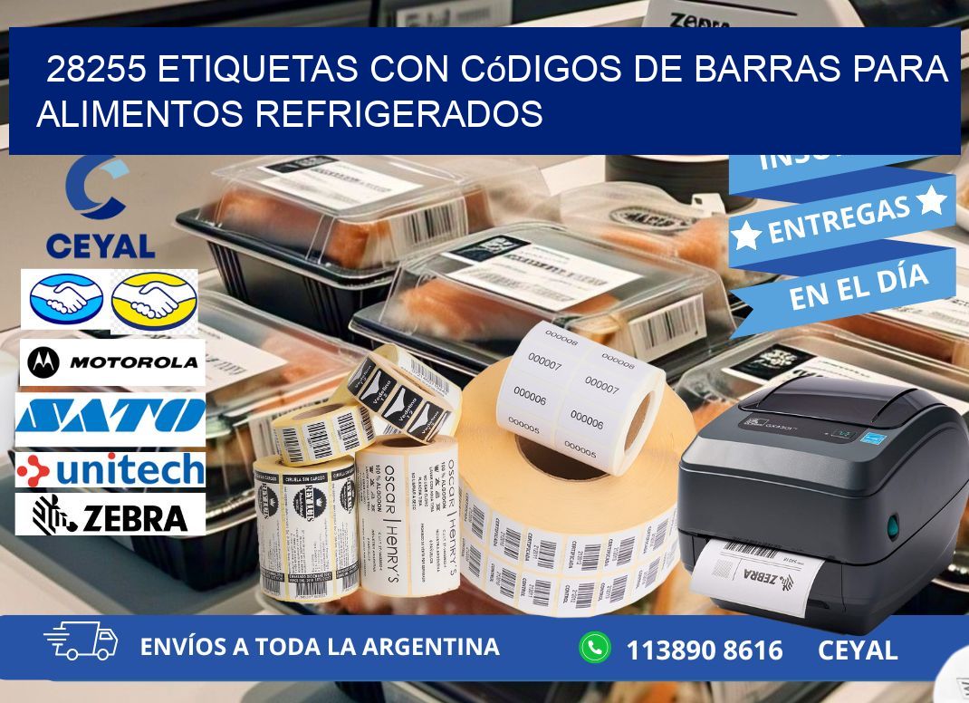 28255 Etiquetas con códigos de barras para alimentos refrigerados