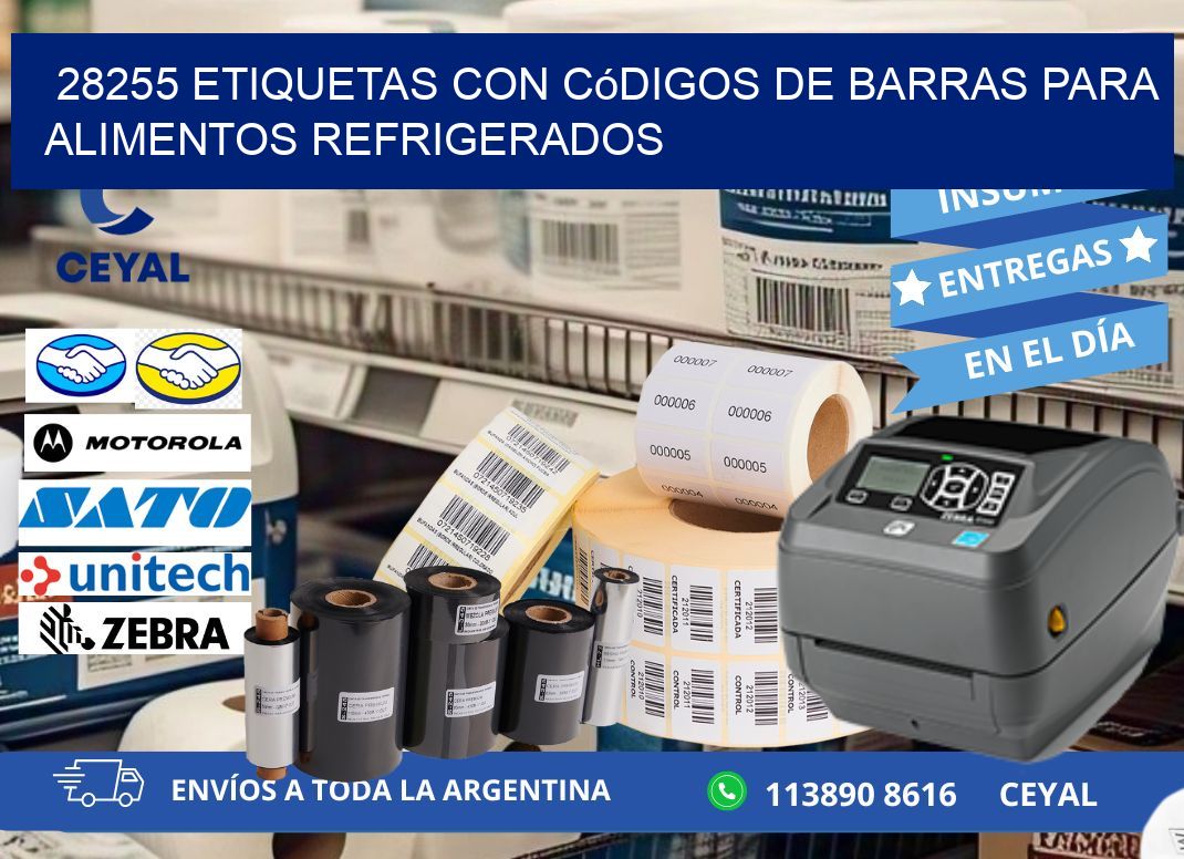 28255 Etiquetas con códigos de barras para alimentos refrigerados