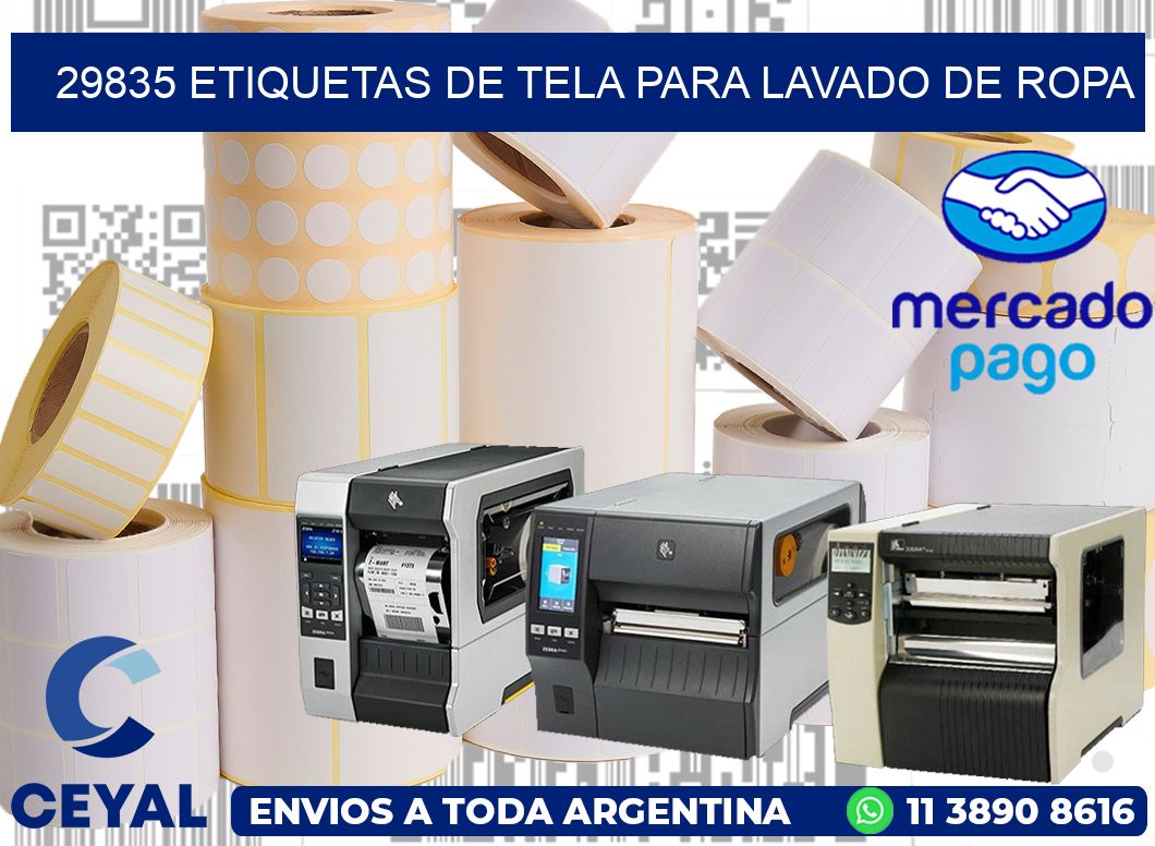 29835 Etiquetas de tela para lavado de ropa