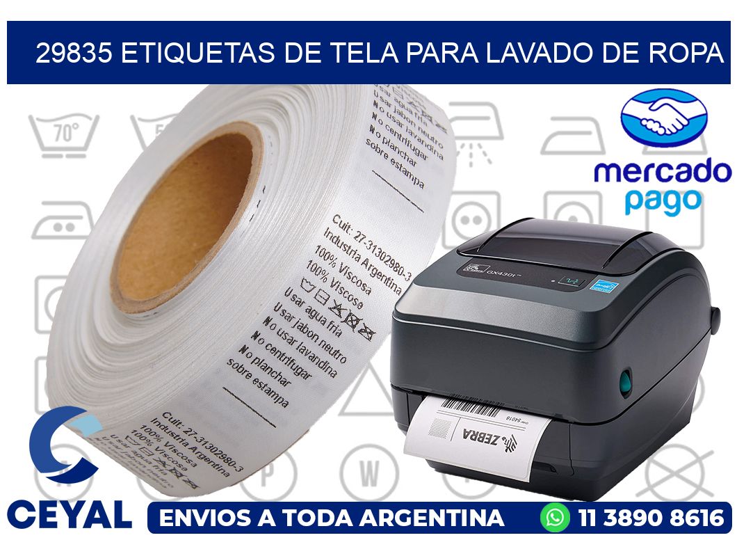 29835 Etiquetas de tela para lavado de ropa