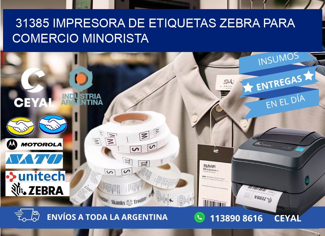 31385 impresora de etiquetas zebra para comercio minorista
