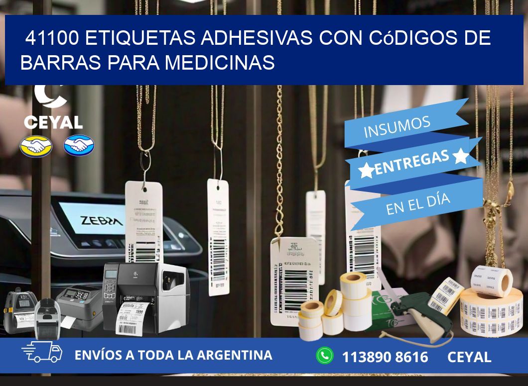 41100 etiquetas adhesivas con códigos de barras para medicinas