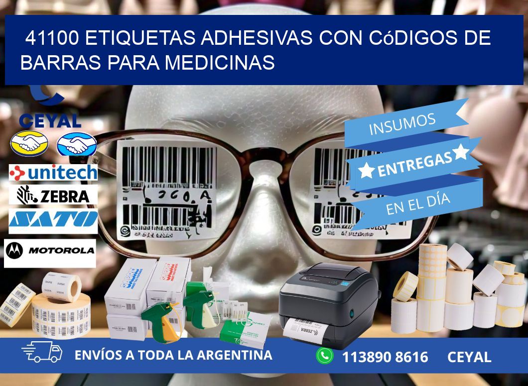 41100 etiquetas adhesivas con códigos de barras para medicinas