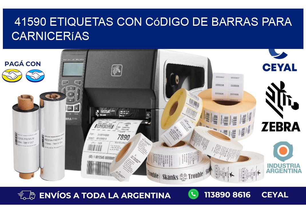 41590 etiquetas con código de barras para carnicerías