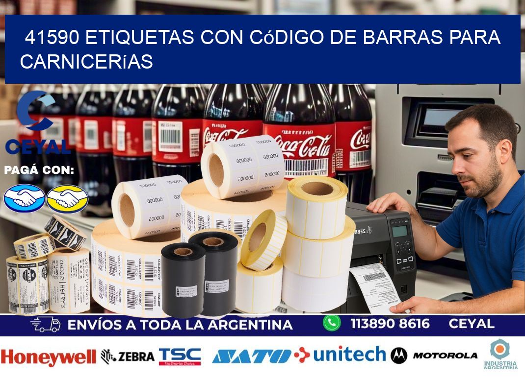 41590 etiquetas con código de barras para carnicerías
