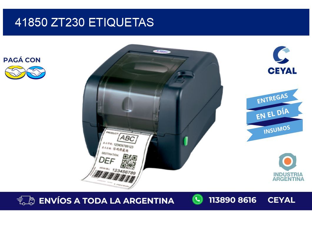 41850 ZT230 etiquetas