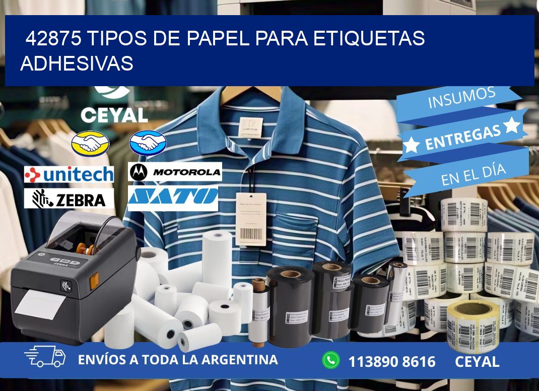 42875 Tipos de papel para etiquetas adhesivas