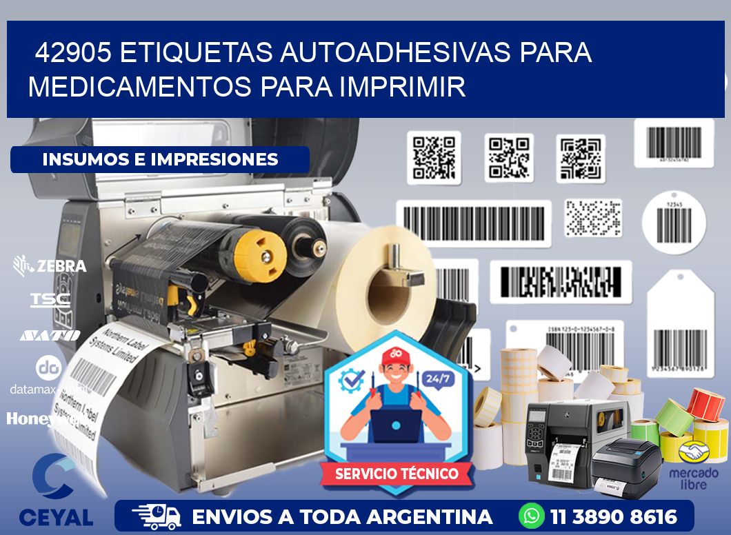 42905 Etiquetas autoadhesivas para medicamentos para imprimir